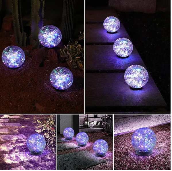 Solar Crackle Ball Light for Garden Decoration