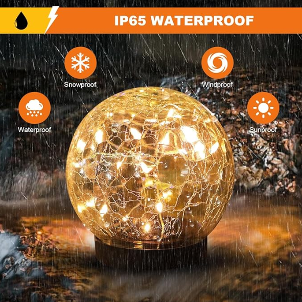 Solar Crackle Ball Light for Garden Decoration